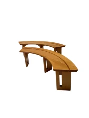 Pair of Curved Benches S38A by Pierre Chapo for Ebenisterie Seltz France, 1970s